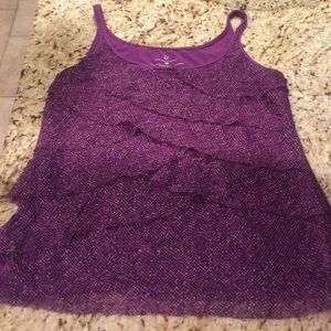 Plum chiffon tank top